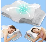 Hydomi Cervical Memory Foam Pillow for Neck and Shoulder Pain-Adjustable Orthopedic Pillow with Armrest Design-Ergonomic Bed Pillow with Washable Cover for Side, Back & Stomach Sleep