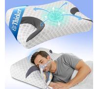 Hydomi CPAP Pillow for Side Sleepers - Fits All CPAP Mask Types - Adjustable Memory Foam with Contoured Cutouts for Side, Back & Stomach Sleepers - Reduces Air Leaks & Mask Pressure a Better Sleep