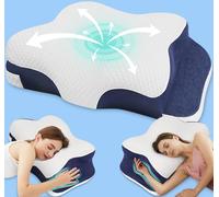 Hydomi Memory Foam Cervical Support Pillow for Neck and Shoulder Pain - Ergonomic Neck Pillow for Sleeping with Armrest, Adjustable Orthopedic Pillow for Side & Back Sleepers
