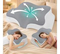 Hydomi Memory Foam Neck Support Pillow for Neck and Shoulder Pain - Orthopedic Cervical Support with Armrest - Bed Sleeping Pillow with Washable Cover for Side, Back & Stomach Sleepers
