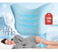 Hydomi Orthopaedic Knee Pillow for Side Sleepers | Premium Memory Foam Leg Support Cushion with Cooling Cover for Sleeping | Adjustable Strap for Back, Hip & Sciatica Relief