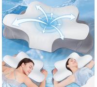 Hydomi Orthopedic Memory Foam Pillow for Neck and Shoulder Pain - Ergonomic Cervical Pillow with Armrest, Adjustable Height, Cooling Cover - Ideal for Side, Back & Stomach Sleepers - 100-Night Trial