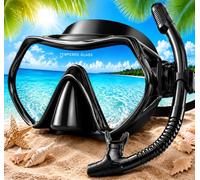 Hydomi Snorkel Set for Adults - Comfortable Leak-Proof Mask with Anti-Fog Tempered Glass, 180° Panoramic View & Dry Top Snorkel, Adjustable Diving Set for Holiday & Beach