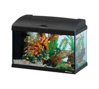 Hydor 40L Aquarium Complete Set, Tropical or Freshwater Fish, Aquarium Accessories: LED Lamp, Internal Filter, Heating, 52 x 27 x 36 cm, Glass Black