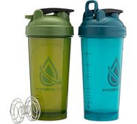 Hydra Cup 2 Pack 28oz Protein Shaker Bottles, Barbell Blender Wire Mixer | 4x Whisk, Leak Proof Shaker Cups for Protein Mixes, Meal Prep, Pre Workout & Gym Ready