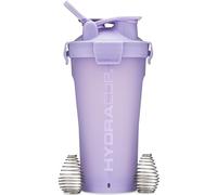Hydra Cup DualShaker Pro 32 oz Shaker Bottle for Protein Shakes, Shaker Cup w/Handle & Ball Blender Whisks, Dual Mixing Shaker Bottle with Storage, 2 in 1, for Travel To Go, BPA Free (Purple)