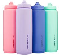 Hydra Cup Sport [4 Pack] 32 oz Squeeze Water Bottles, Fast Flow Sports Water Bottle, Bike & Cycling Water Bottle, Travel To Go, BPA Free (Bright Colors)