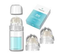 Hydra Needle HN20 with 2 Replacement Tips, 0.5mm Micro Needle Microneedling Derma Stamp 20 Pin Gold Titanium Needle Facial Skin Needling At Home, for Skin Care & Hair Loss