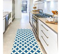 Hydra Vinyl Floor Mat 190x67cm Artsy Mats Blue 67cm x 190cm