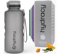 Hydracy Motivational Water Bottle with Time Marker and Straw Lid 2 L | Leakproof,BPA Free Tritan,No Sweat Neoprene Sleeve,Shatterproof,Carry Strap,Daily Intake Tracking for Fitness & Outdoors