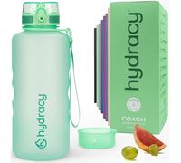 Hydracy Water Bottle with Time Marker -Large Half Gallon 2 Litre BPA Free Bottle & No Sweat Sleeve -Leak Proof Gym Bottle with Fruit Infuser Strainer & Times to Drink -Ideal for Sports & Outdoors