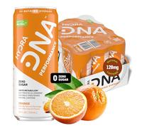 HYDRADNA- Clean Performance Drink, Zero Sugar | For Natural Fuel, Alertness, Boost,120 mg Organic Caffeine, Natural Flavors, Zero Sucralose, Clean Ingredients (12 Pack) Orange