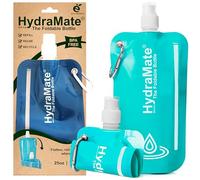 HydraMate Collapsible Water Bottle - 750ml, BPA Free. Lightweight, Foldable, Roll Up, Squeezable Pouch, Carabiner Clip - Perfect for Travel, Festivals, Hiking, Camping. 2 Pack