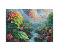 Hydrangea 300 Piece Jigsaw Puzzle for Adults Flowers in Full Bloom Rainy Day Activity Mindful Relaxation Precision Cut Pieces Unique Gift Wall Art Decor 300 PCS