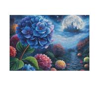Hydrangea 300 Piece Jigsaw Puzzle for Adults Teens Flowers in Full Bloom Study Break Relaxation Brain Exercise Colourful Design Great Gift for Students 300 PCS