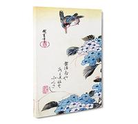 Hydrangea And Kingfisher By Utagawa Hiroshige Canvas Print | Gallery Wrapped 30mm Frame Wall Art | 20x14 inches | Ready to Hang | Asian Bird Picture | Living Room Bedroom Lounge Office