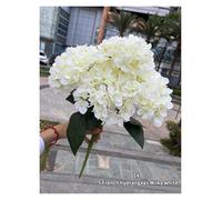 Hydrangea artificial flowers Large Size 5 Heads Artificial Flowers White Pink Hydrangea Silk DIY Wedding Bridal Bouquet Fake Flowers Home Party Decoration(Milky White)