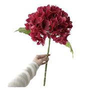 Hydrangea Blue Artificial Hydrangea Flowers Real Touch Branches Decoration Wedding Bouquet Flower Arrangement(Red hydrangea)