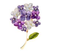 Hydrangea Brooch for Women, Enamel Lilac Flower Pin