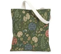 Hydrangea Canvas Tote Bag for Women, Floral Natural Leaf Flower Spring Green Washable Reusable Aesthetic Tote Bag for Shopp, Green, 13x15 Inch