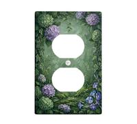 Hydrangea Duplex Outlet Covers Wall Plate, Floral Natural Ivy Vine Spring Green Plastic Standard Size Face Plates for Electrical Outlets for New Apartment Home Bedroom Office Decor