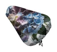 Hydrangea Flowers in Vase Bike Seat Cover, Extra Soft Comfy Bicycle Cover, Rain Sun Protector Seats Protectors Durable Dustproof Covers for City Mountain Bikes