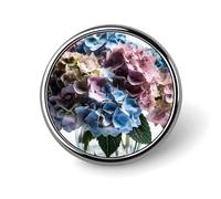 Hydrangea Flowers in Vase Round Badge Cute Brooch Hats Jackets Decor Personalized Lapel Pin Clothing Jewelry Accessories for Wedding Party Gift