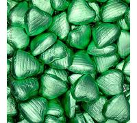 Hydrangea Green Chocolate Foil Wrapped Hearts 100 Pcs (560g) - From Sweet Factore