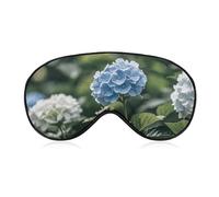 Hydrangea Hibiscus Iris Bird Travel Eye Mask Blackout Eye Mask for Sleeping Airplane Eyemask with Adjustable Strap Sleep Masks for Women Men Soft Night Blindfold Eyemask