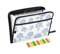 Hydrangea Hydrangeas Leaves Expanding File Folder A4,13 Pockets File Organiser, Paperwork A4 Plastic Wallet Document Storage Expander for School,Office and Home