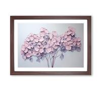 Hydrangea Minimalism Framed Wall Art Print A2 Walnut