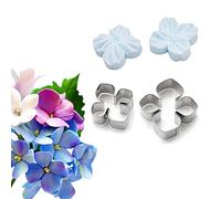 Hydrangea Petals Fondant Mould Sets 4pcs Cookie Cutters+Silicone Moulds Cake Toppers Clay 1.5"-1.8"