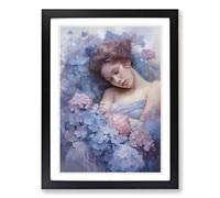 Hydrangea Romanticism Framed Print | A2 Black Framed Wall Art | Ready to Hang | Modern Floral Picture | Living Room Bedroom Lounge Office