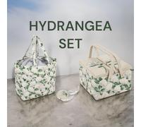 HYDRANGEA SEWING & KNITTING SET: Drawstring Bag, Sewing Basket & Tape Measure