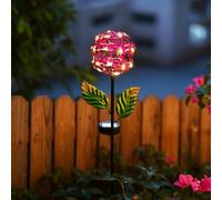 Hydrangea Solar Garden Light, 31.5 in Iron LED Outdoor Decor for Pathway and Lawn Illumination, Weather-Resistant with Auto-On Dusk-to-Dawn Charging, for Yard and Patio(B)