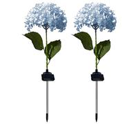 Hydrangea Stake Lamp, Flower Landscape Light For Lawns, 2 Pcs Garden Solar Flower Lights, Outdoor Waterproof, Blue