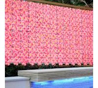 Hydrangea-Themed Artificial Fence for Garden Courtyard Wedding Backdrop Outdoor Indoor Floral Decoration Plastic Silk Flower (50 * 100cm pink)