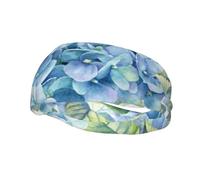 Hydrangea Watercolor PrintedHair Bands for Men Woman Headband Running Headband Sweat Wicking Gym