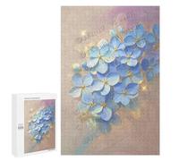 Hydrangea Wooden Puzzle 1000 Pieces - Lush Floral Design for Adults, Charming Home Decor, Gift for Flower Enthusiasts, Finished Size 20 x 30 Inches