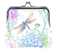Hydrangeas Butterfly Butterfly Leather Bag for Women Cute Kiss Buckle Hydrangeas Dragonflies Butterflies Chic UNITALLA Classic Hydrangeas Dragonflies Butterflies Chic UNITALLA, Hydrangeas Dragonflies