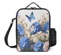 Hydrangeas Daisies Butterflies Insulated Lunch Box Cooler Bag Lunch Bag