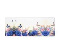 Hydrangeas Daisies Butterflies Mouse Pad 12x31.5in Extended Desk Throw