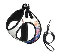 Hydrangeas Daisies Butterflies Print Pet Supplies Adjustable Step-In Flex Breathable Mesh Dog Harness For Small Medium Dogs, S-L