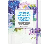 Hydrangeas Large-format Internet Address & Password Logbook (removable cover band for security)
