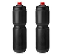 HydraPak Breakaway Surge Lightweight Bike Water Bottle 2-Pack - High Flow, Cycling & Sports Squeeze Bottle (Charcoal, 880ml / 30oz)