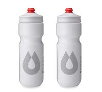HydraPak Breakaway Surge Lightweight Bike Water Bottle 2-Pack - High Flow, Cycling & Sports Squeeze Bottle (White, 740ml / 25oz)