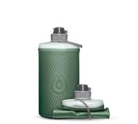 HydraPak Flux - Collapsible Backpacking Water Bottle (1.5 Liter) - BPA Free, Ultra Light, Spill-Proof Twist Cap - Sage Green
