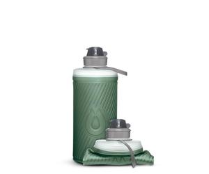 HydraPak Flux Foldable Backpacking Water Bottle (1 Litre) - BPA Free, Ultralight, Spill-resistant Twist Cap - Sage Green