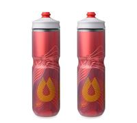 HydraPak | Polar Bottle - Polar Surge Insulated Bike Water Bottle 2-Pack - High Flow, Cycling & Sports Squeeze Bottle (Ascent Red, 700ml / 24oz)