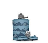 Hydrapak Stow Moutains (500mL) - Tahoe Blue - Foldable Water Bottle - Ultra Lightweight Foldable Travel Bottle Soft Bottle for Skiing, Hiking, Cycling or Climbing